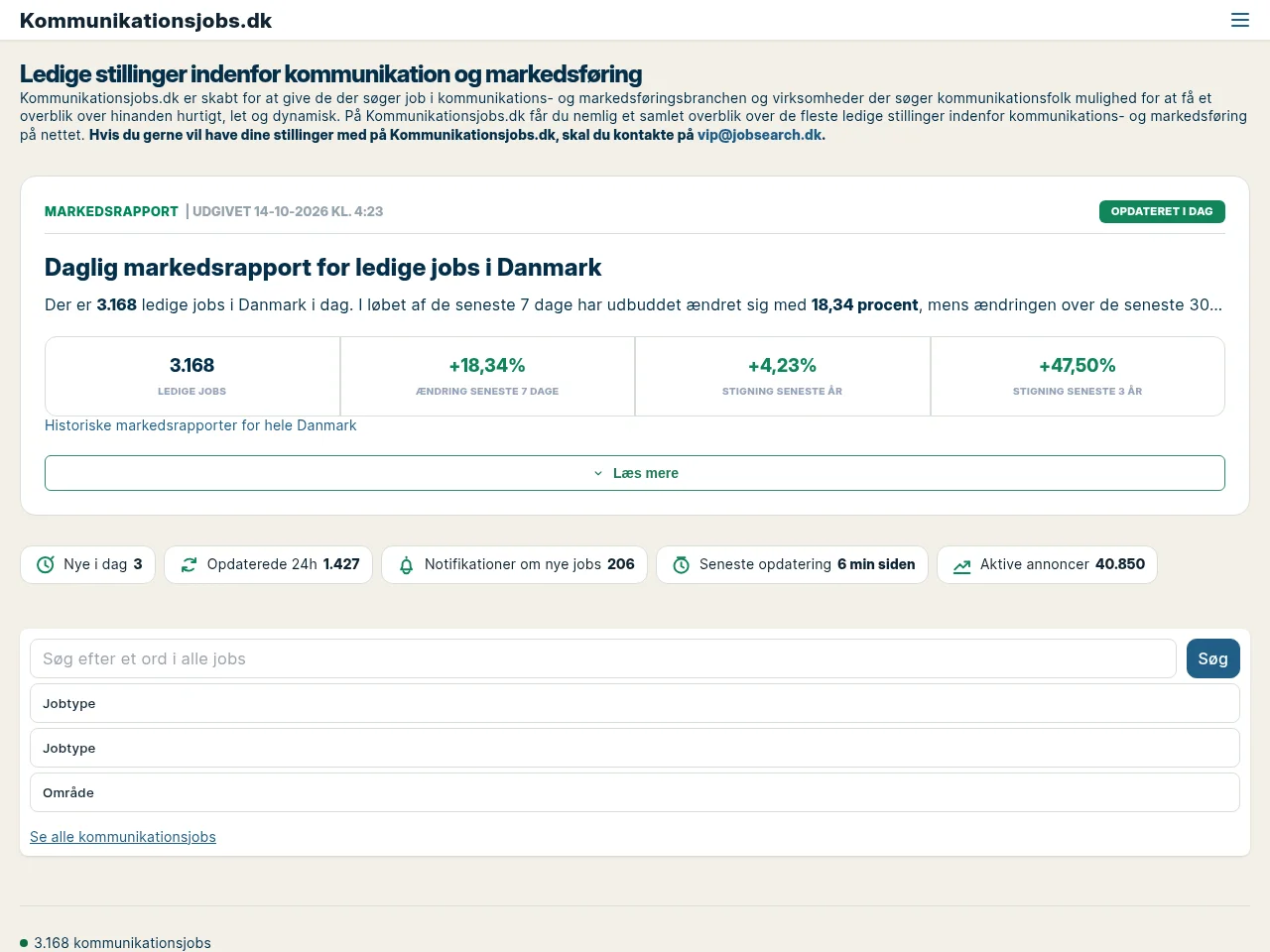 Kommunikationsjobs screenshot Kommunikationsjobs website screenshot