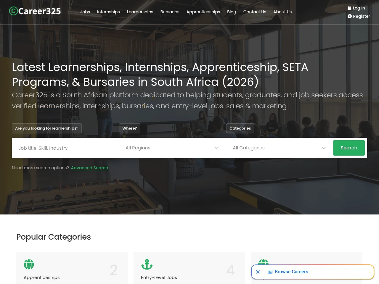 Career325 screenshot Career325 website screenshot