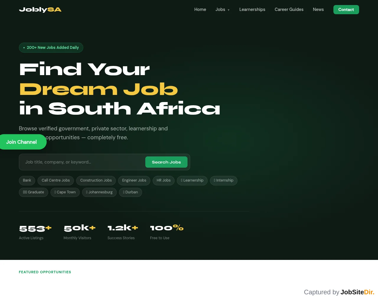 JoblySA website screenshot