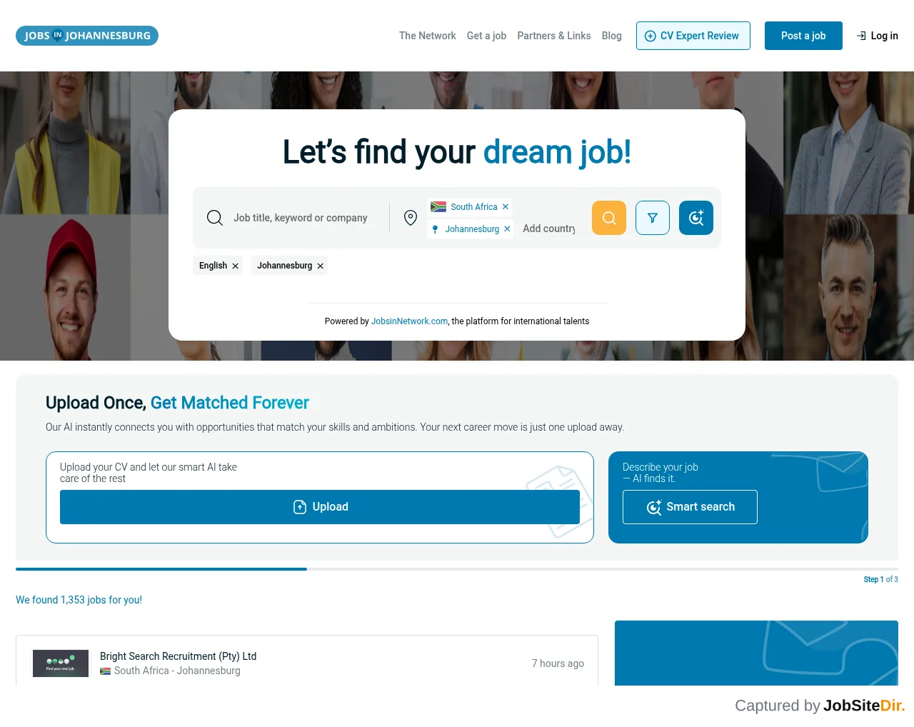 Jobs in Johannesburg screenshot Jobs in Johannesburg website screenshot
