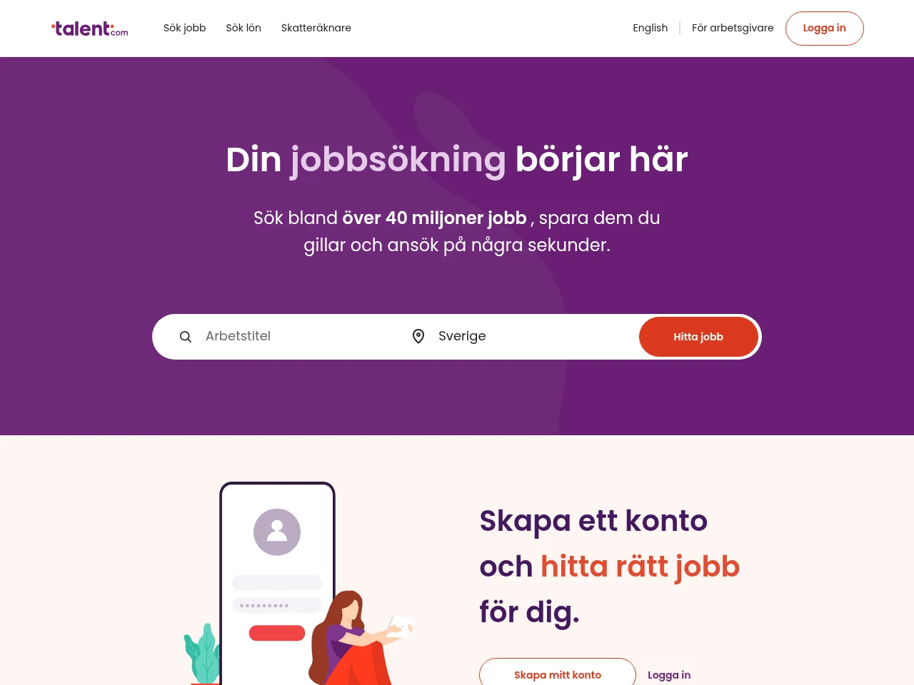 Talent website screenshot