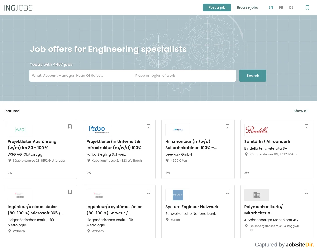 INGJobs website screenshot