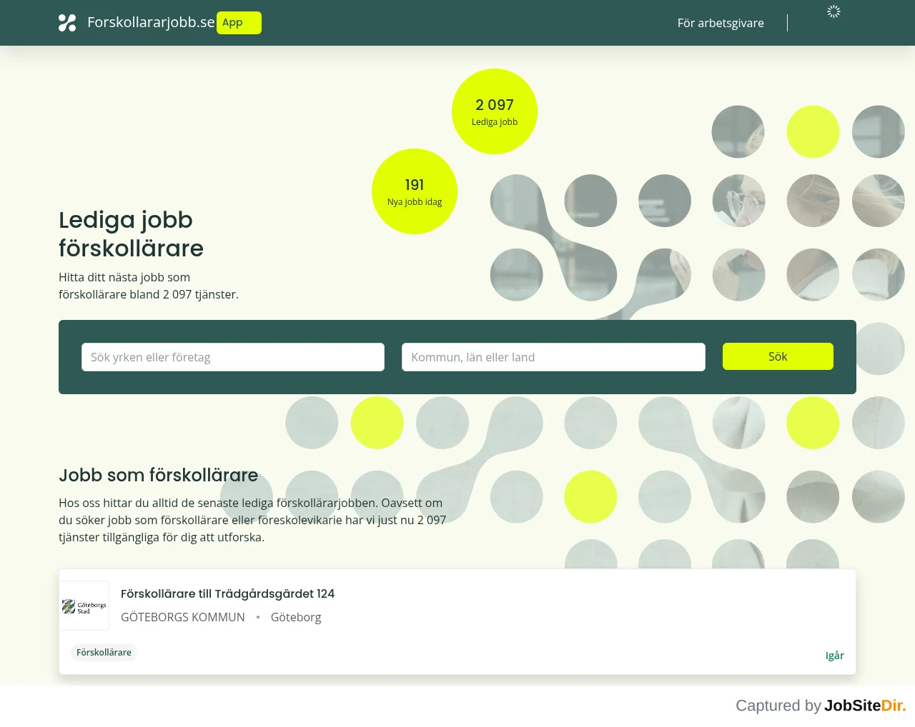 Forskollararjobb screenshot Forskollararjobb website screenshot