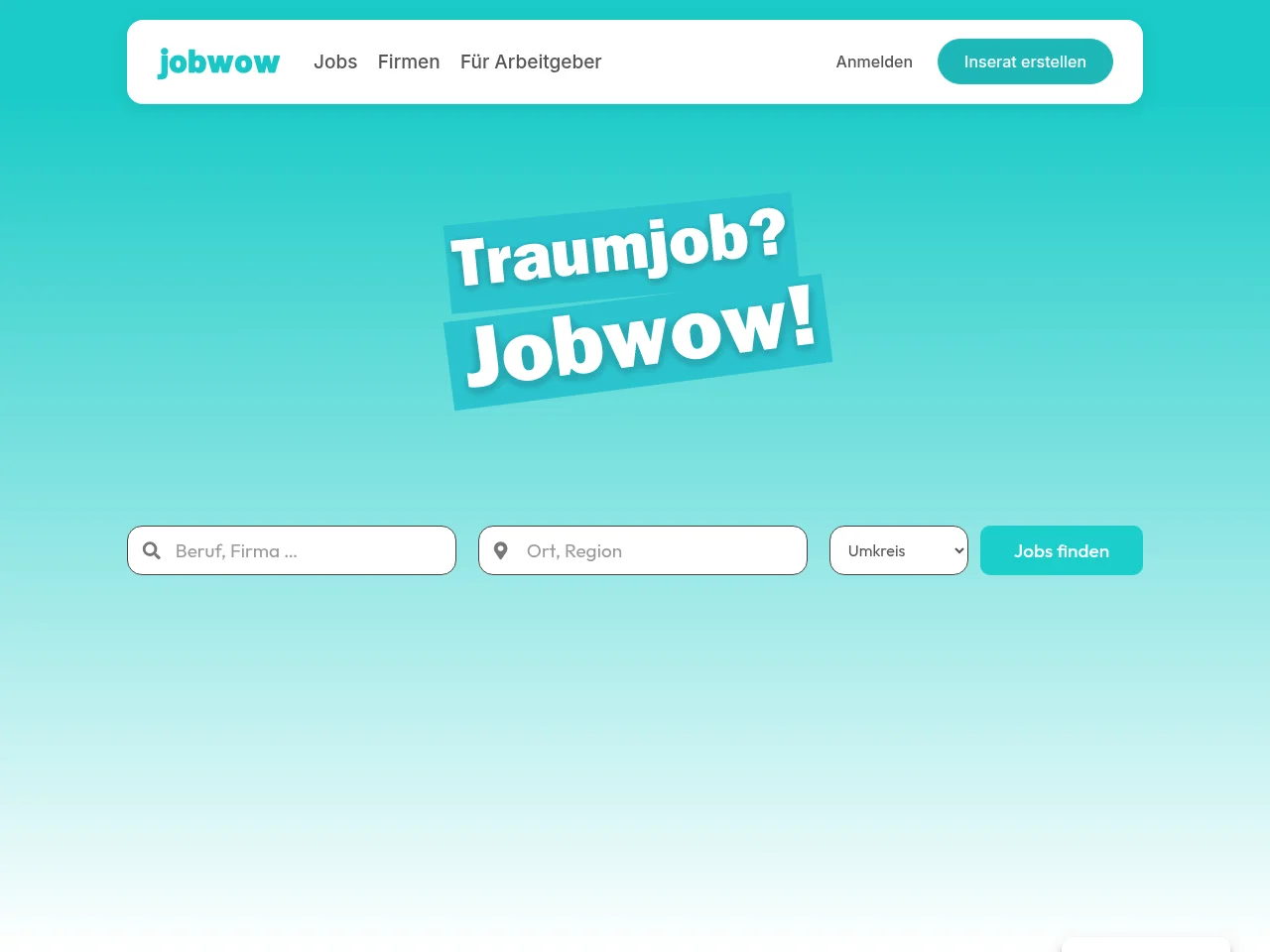 Jobwow website screenshot