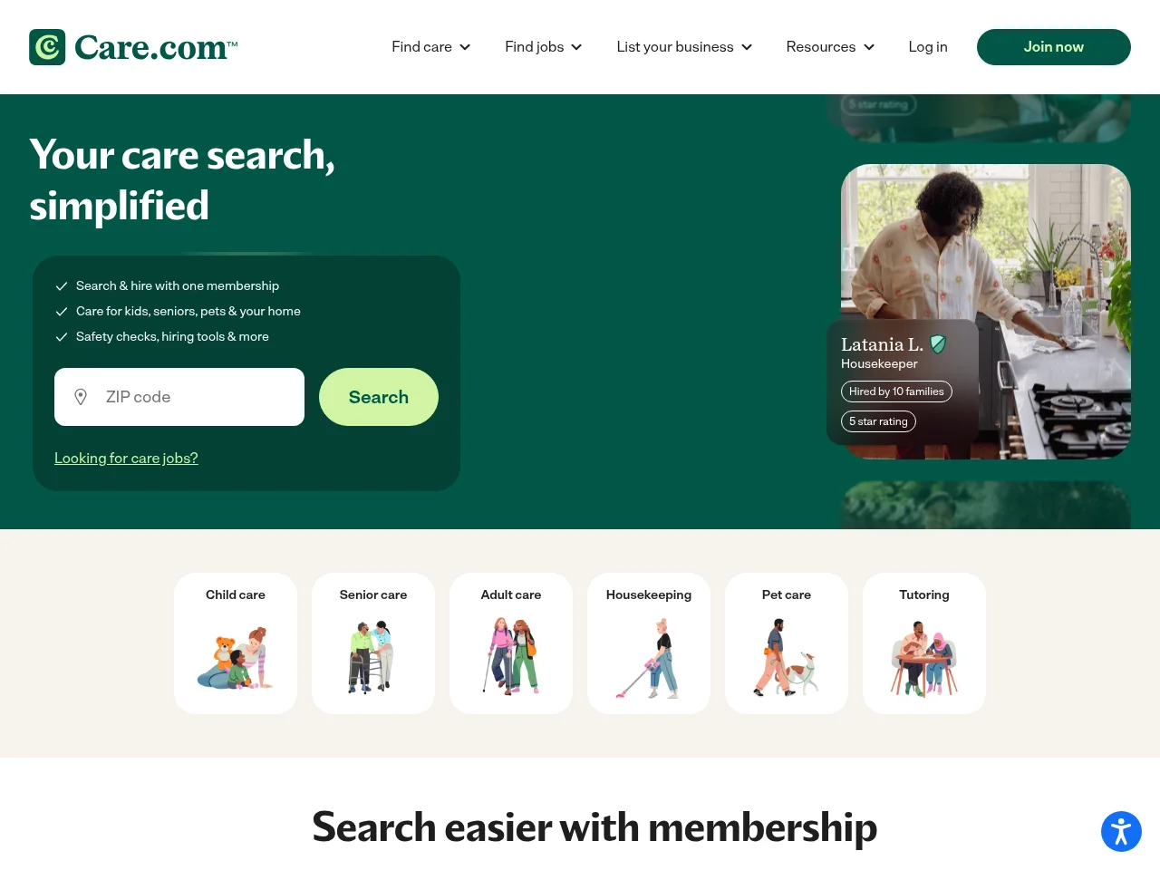 Care screenshot Care website screenshot