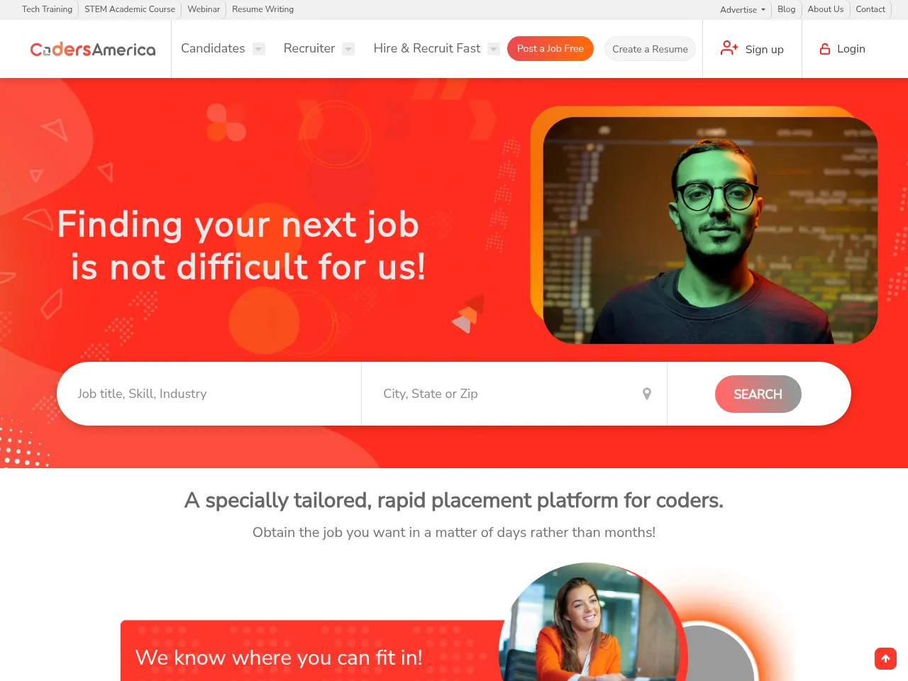 Coders America website screenshot