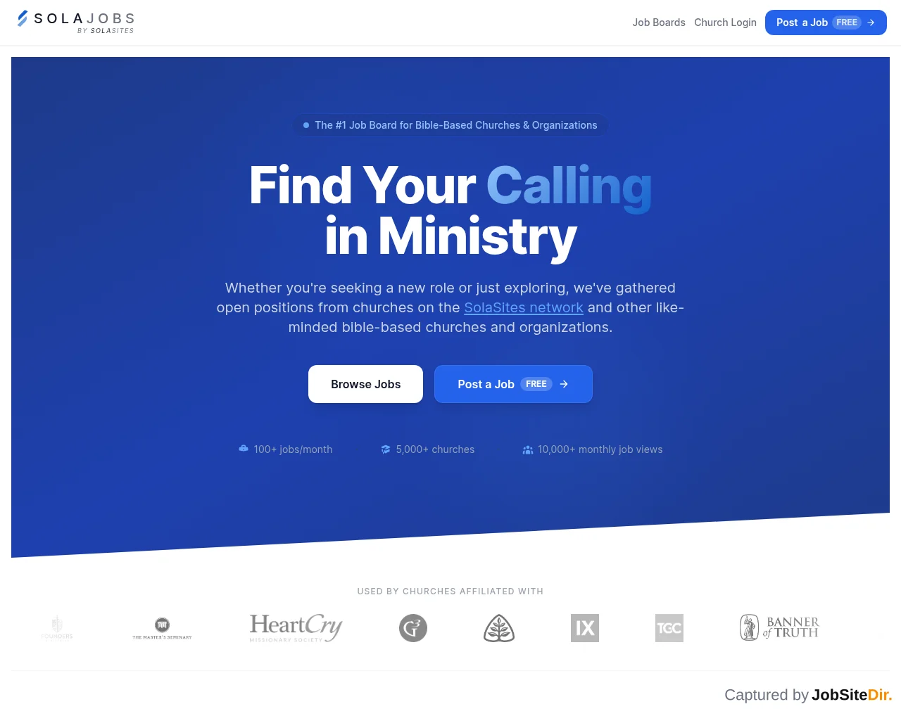 SolaJobs website screenshot