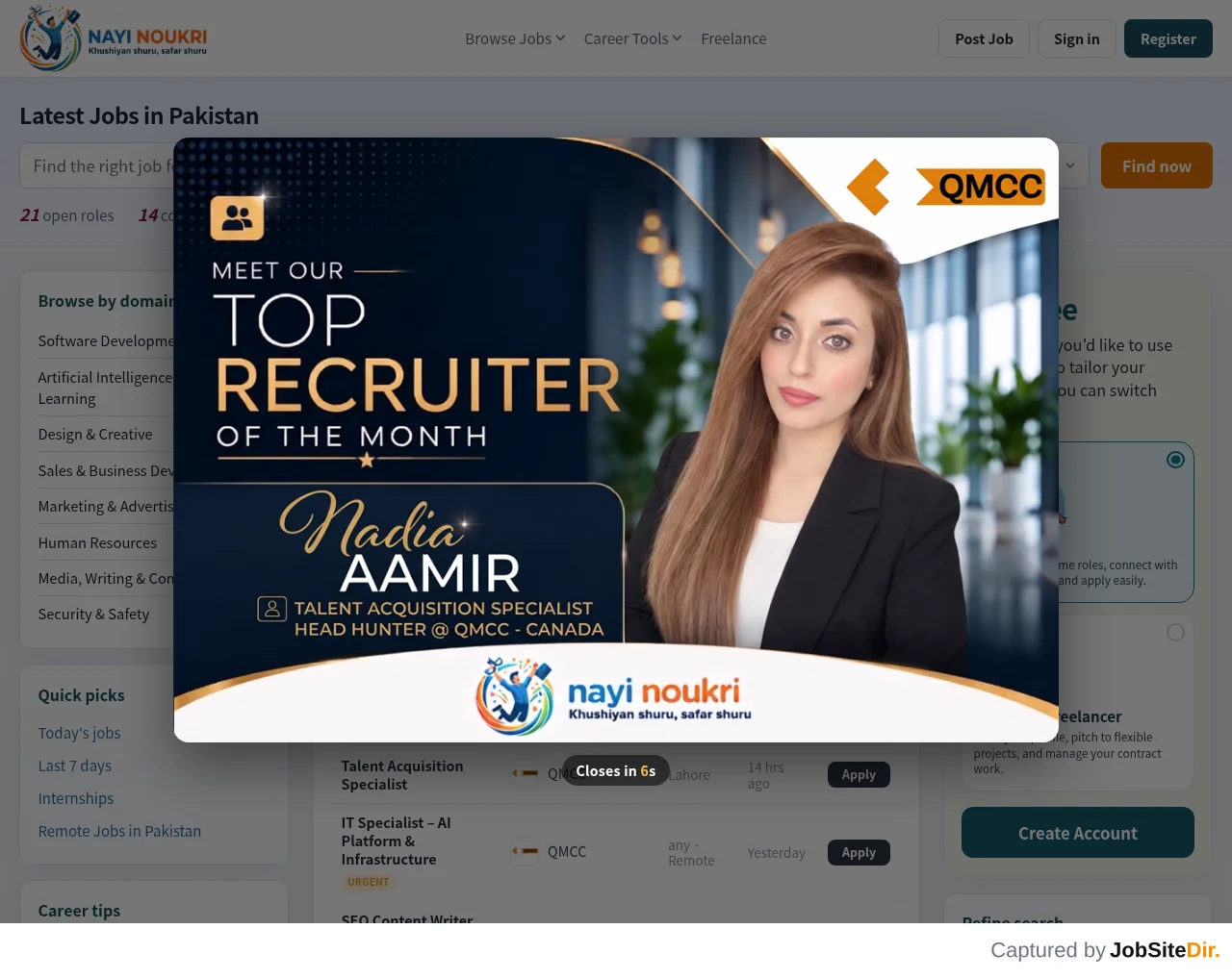 Nayi Noukri website screenshot