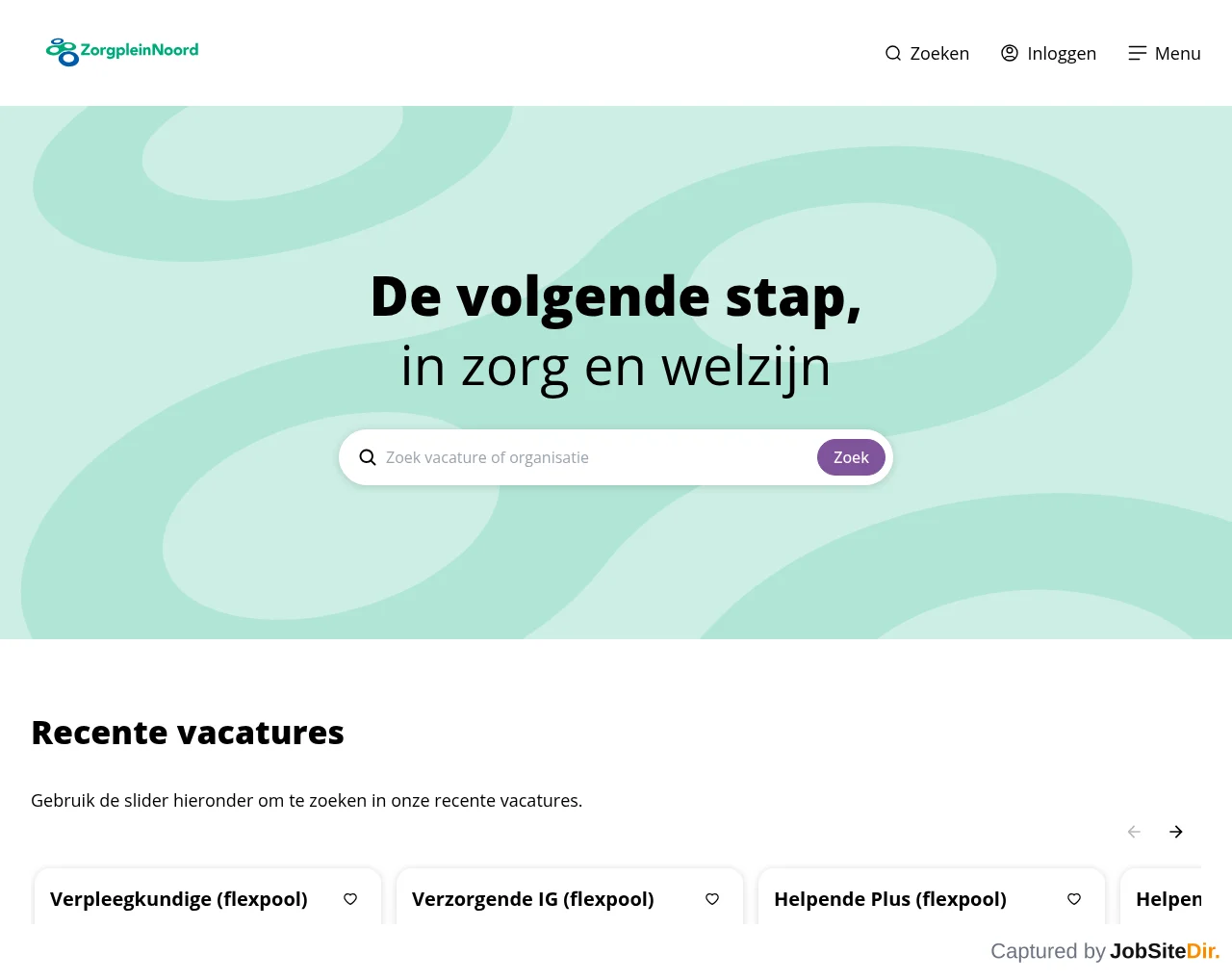 ZorgpleinNoord website screenshot