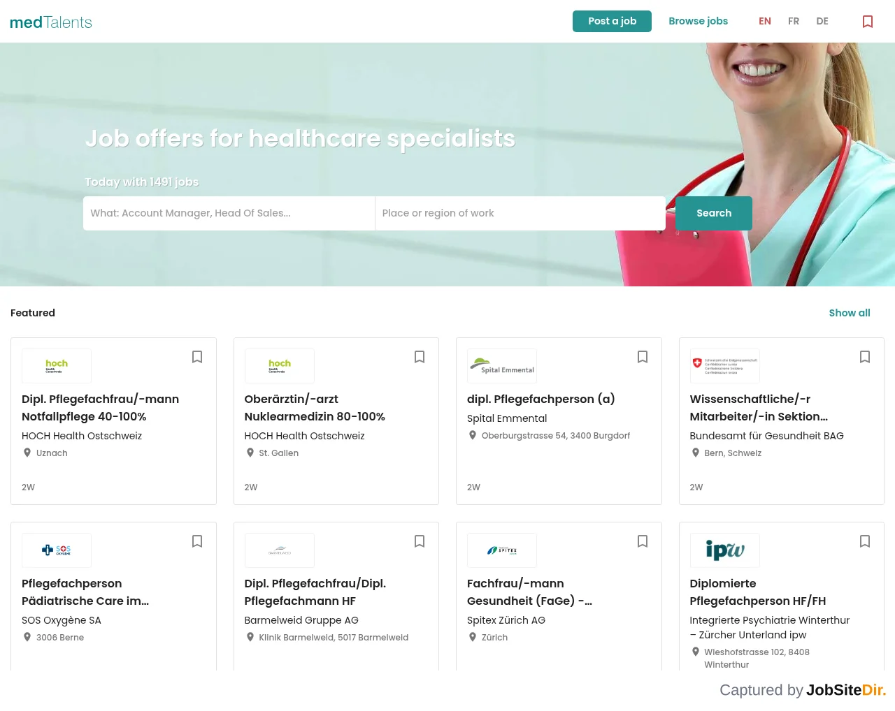 medtalents screenshot medtalents website screenshot