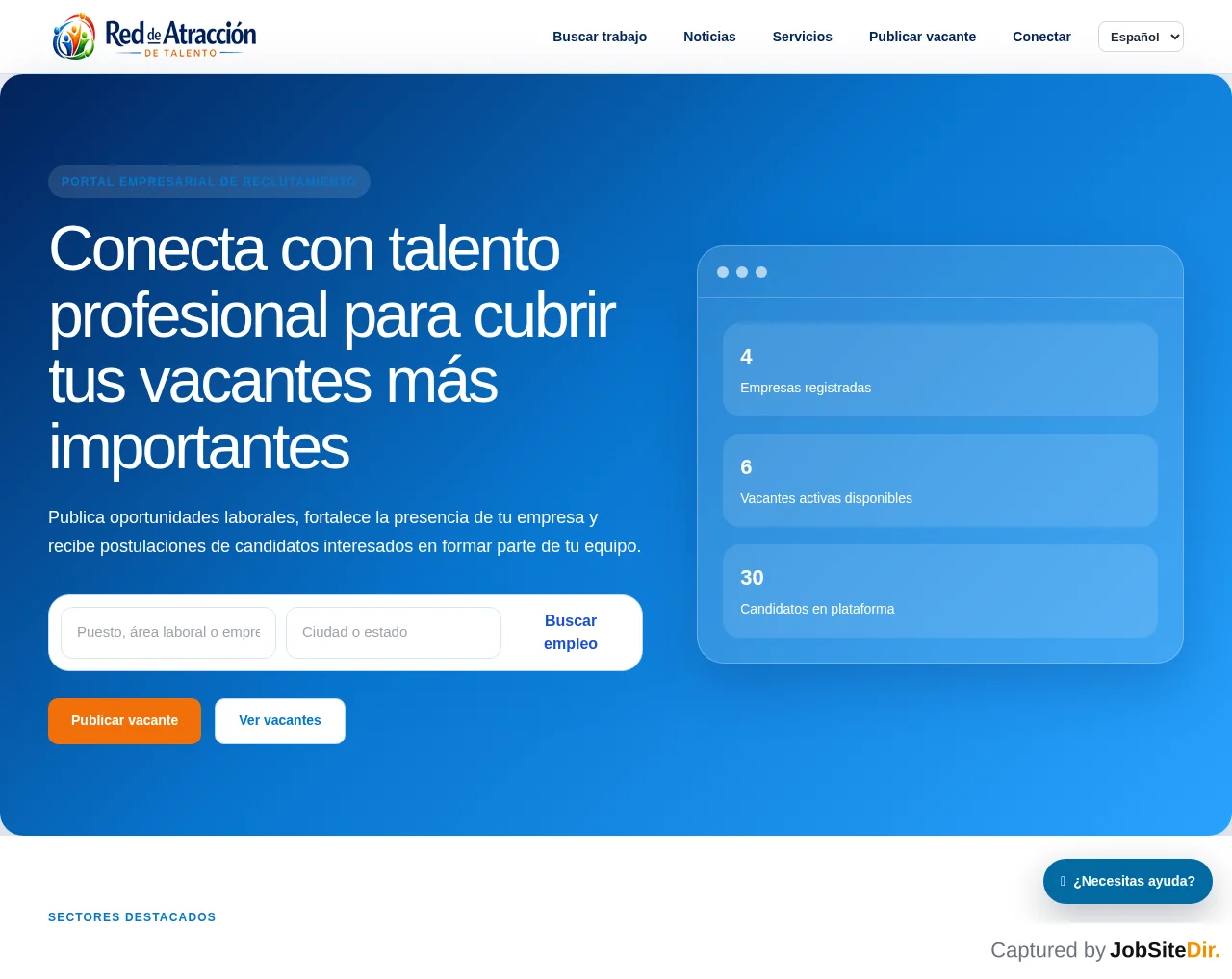 Red de Atracción de Talento website screenshot