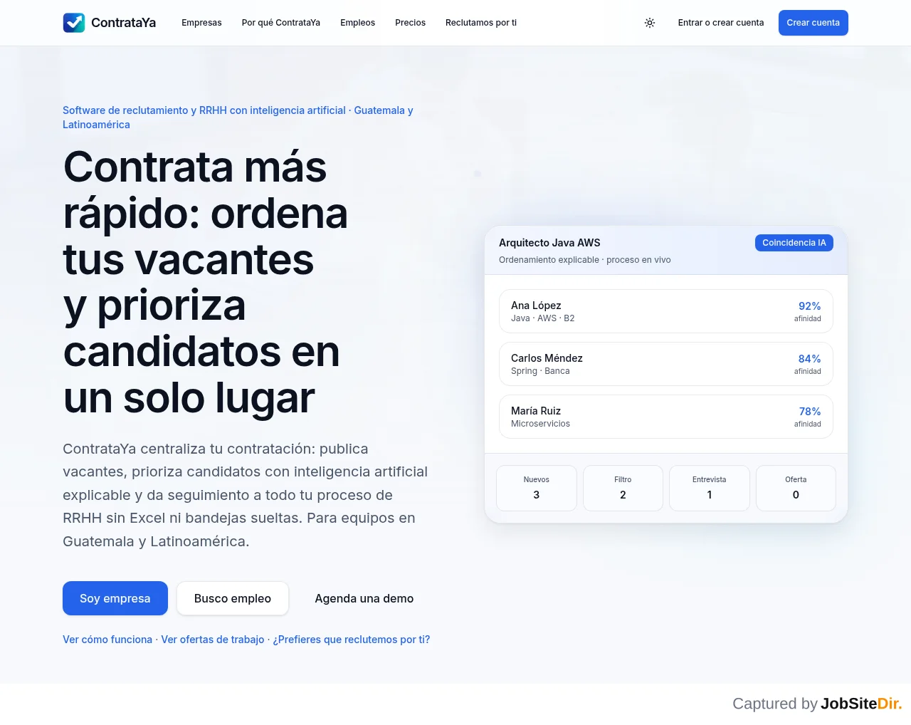 ContrataYa website screenshot