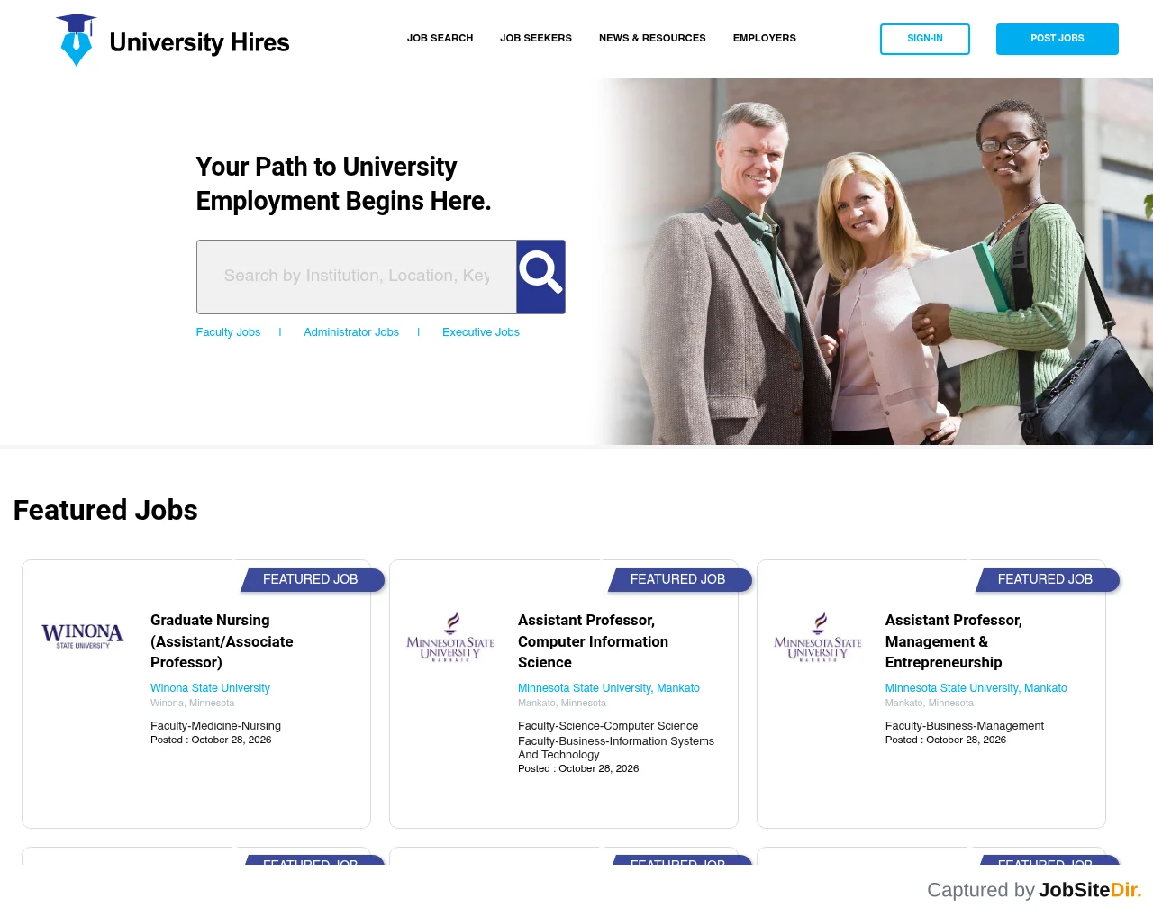 University Hires screenshot University Hires website screenshot