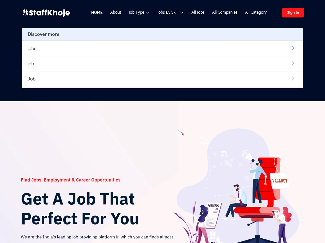 StaffKhoje website screenshot