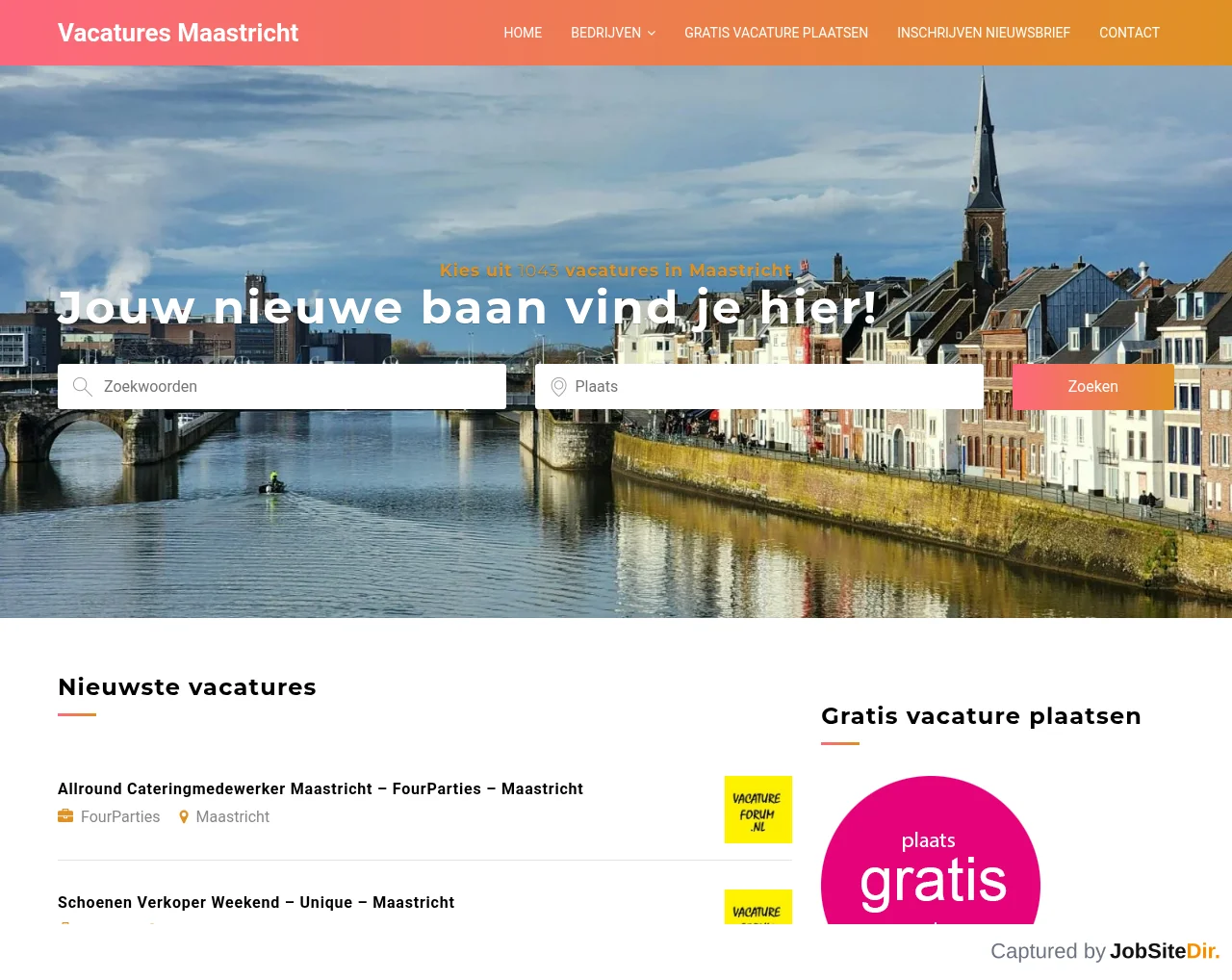 Vacatures Maastricht screenshot Vacatures Maastricht website screenshot