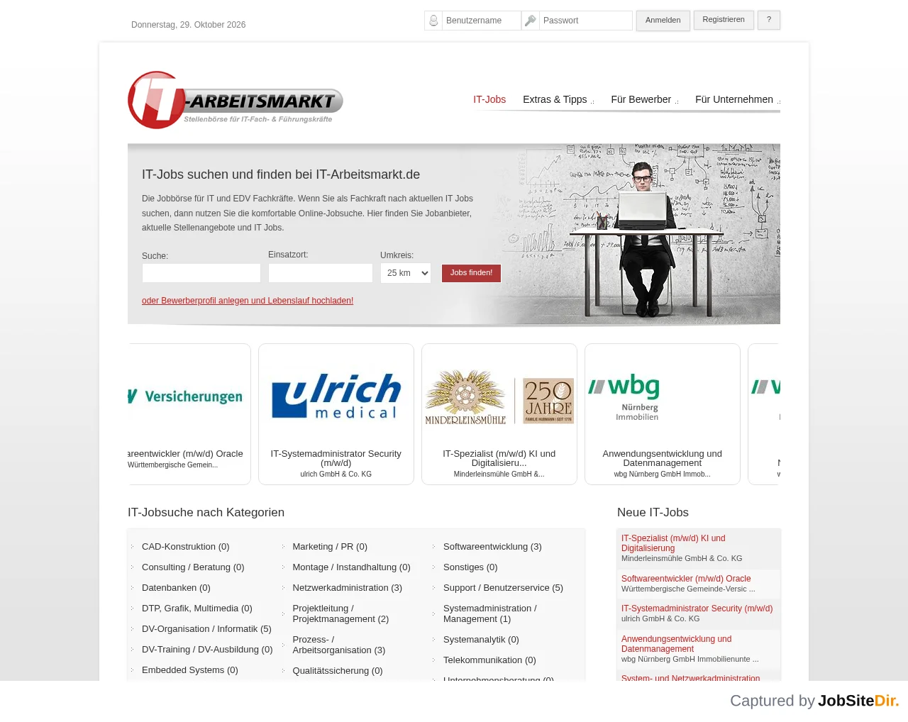 IT-Arbeitsmarkt screenshot IT-Arbeitsmarkt website screenshot
