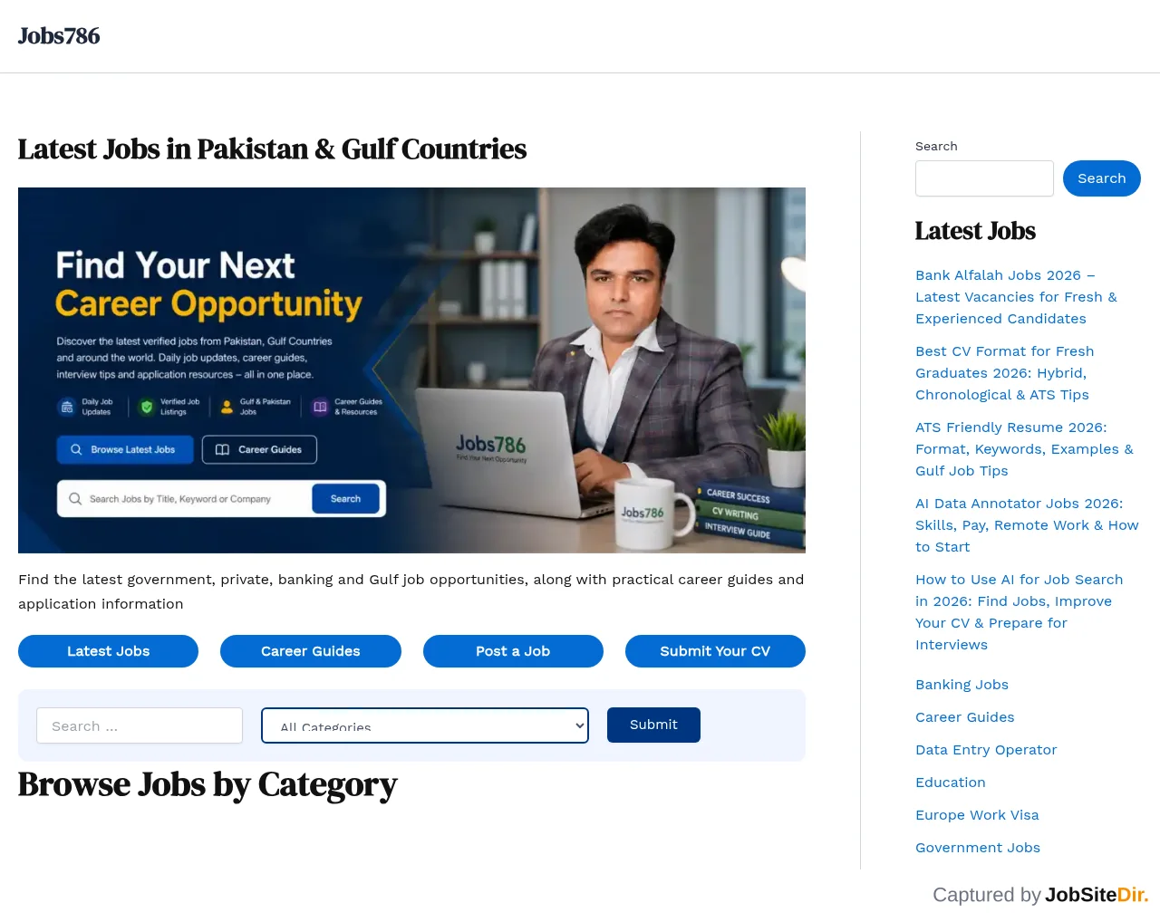 Jobs786 website screenshot