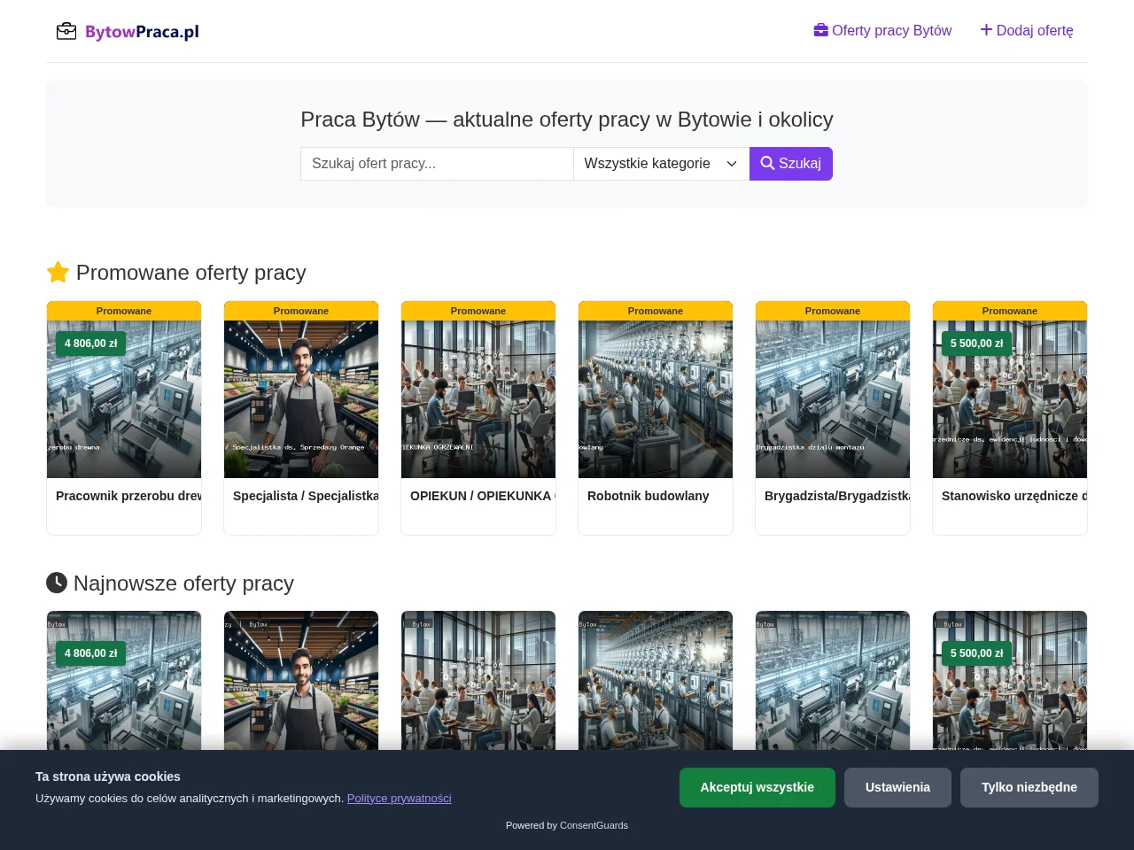 Bytowpraca screenshot Bytowpraca website screenshot