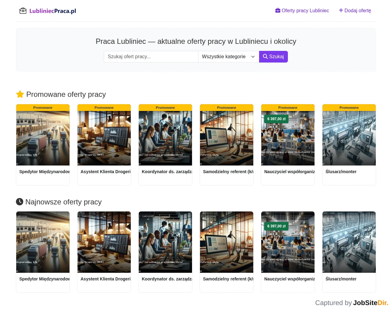 Lubliniec Praca website screenshot