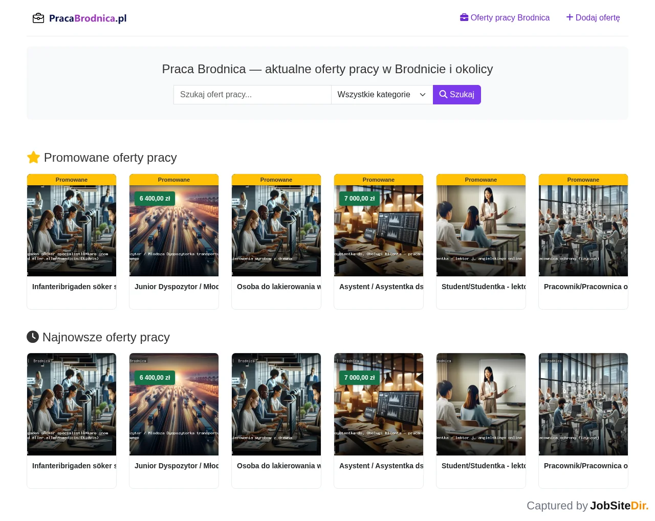 Praca Brodnica website screenshot