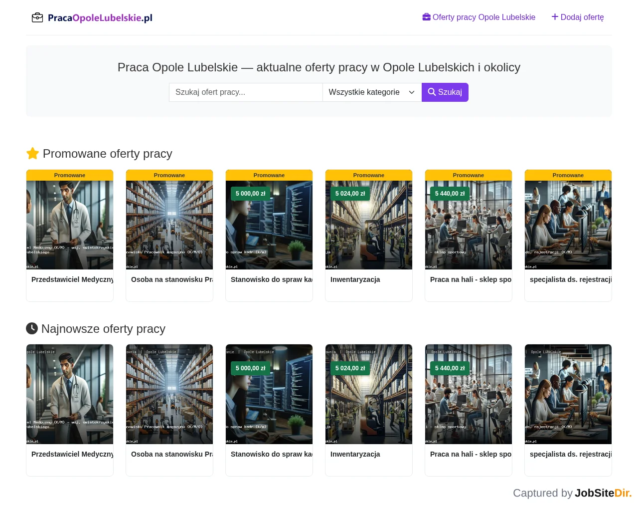 Praca Opole Lubelskie website screenshot