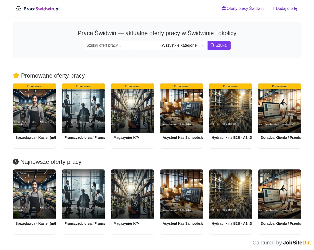 Praca Świdwin website screenshot
