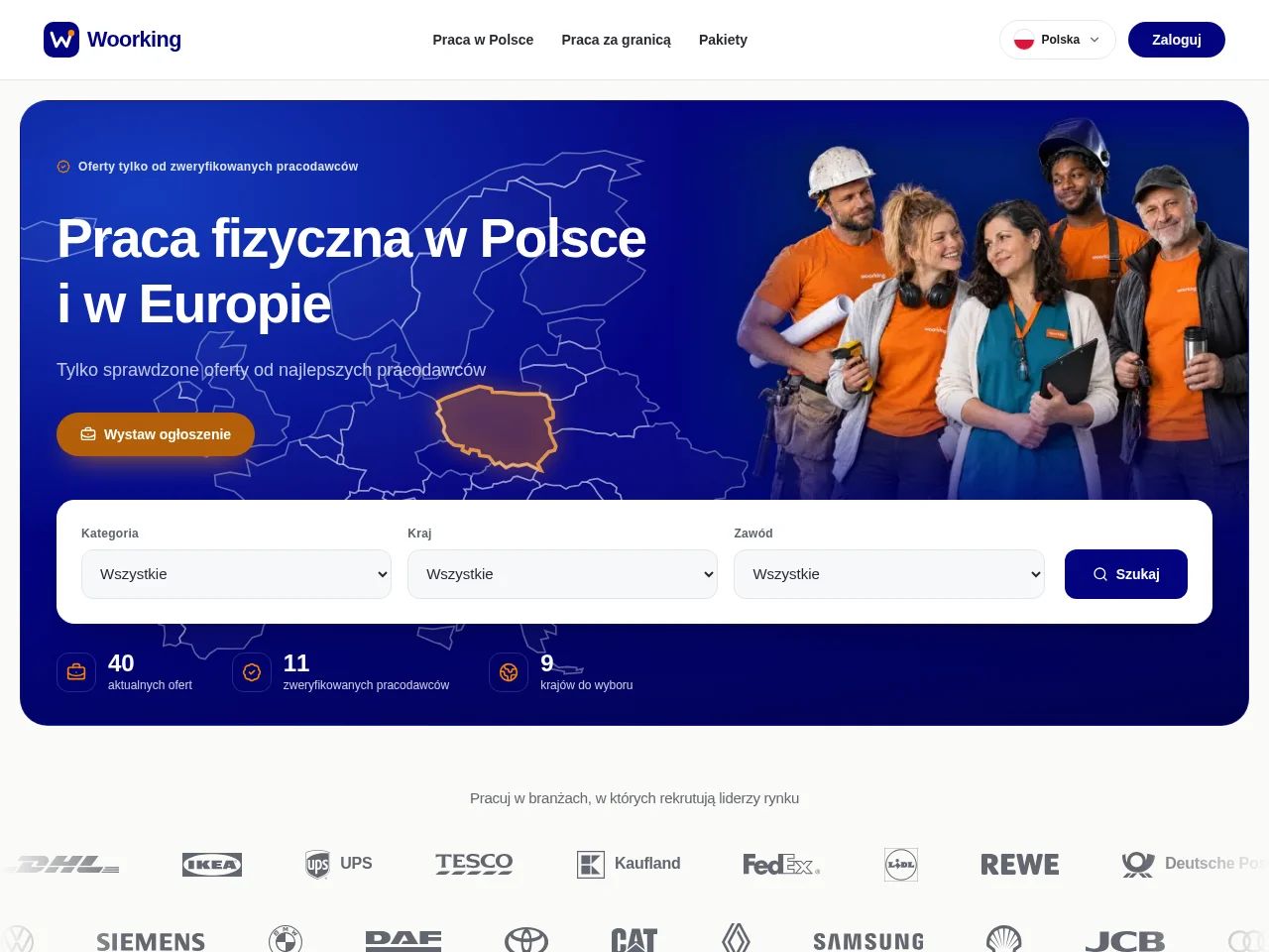 Woorking website screenshot
