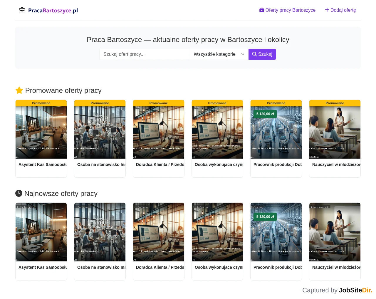 Praca Bartoszyce website screenshot