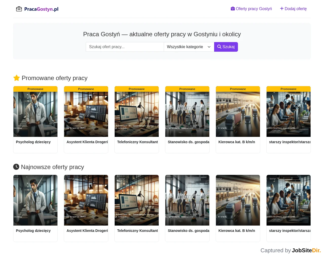 Praca Gostyń website screenshot