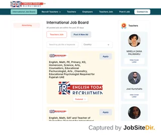 English Today Recruitment platform preview