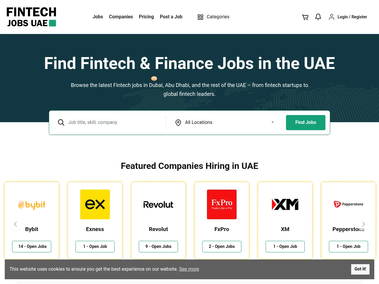 Fintech Jobs UAE screenshot Fintech Jobs UAE website screenshot