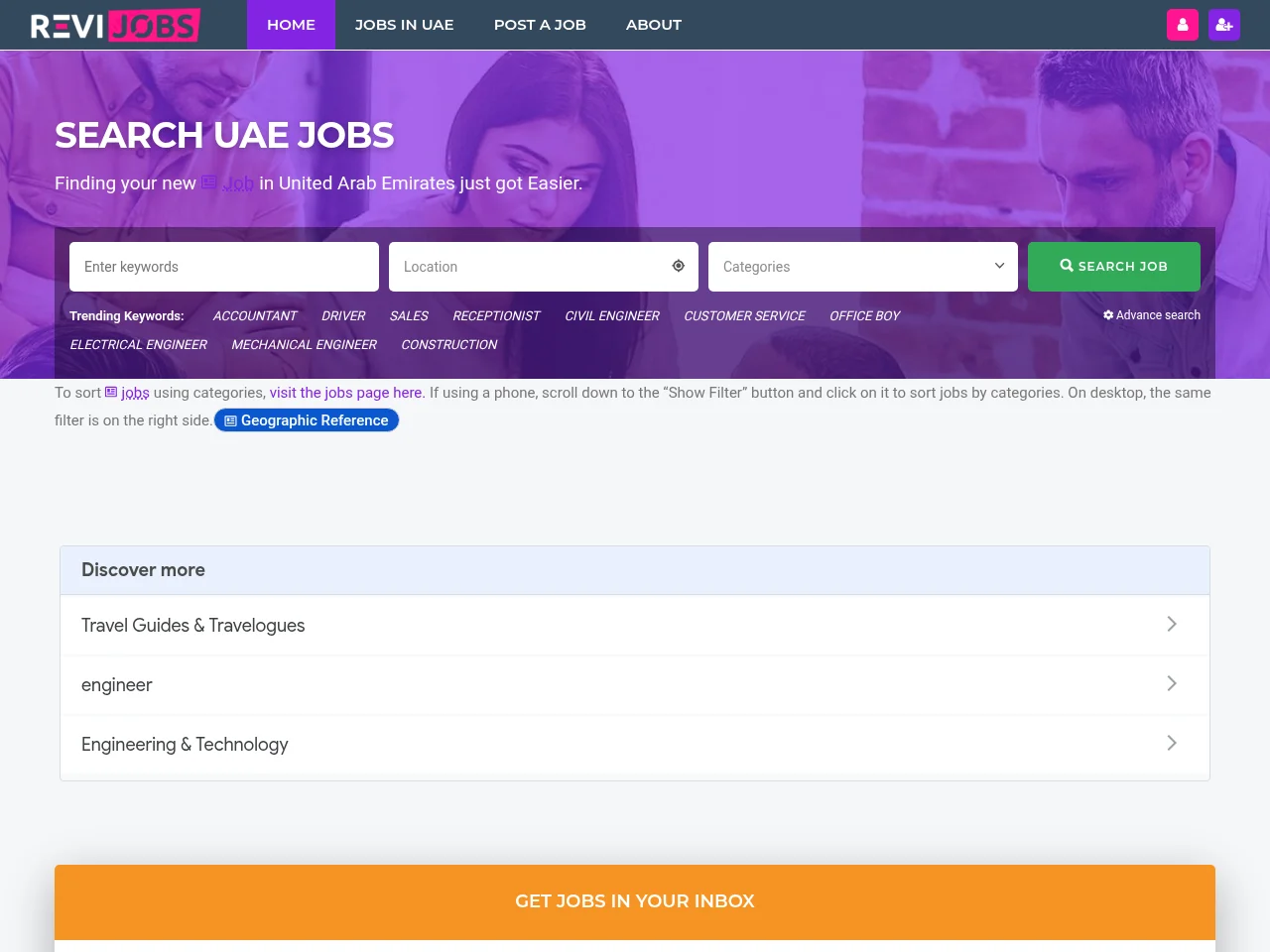 Revi Jobs UAE website screenshot