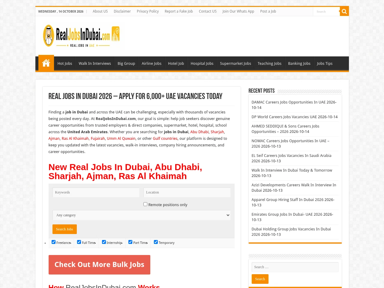 Real Jobs In Dubai screenshot Real Jobs In Dubai website screenshot