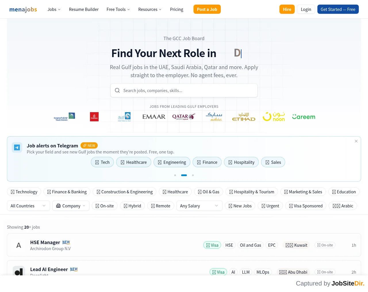 MenaJobs screenshot MenaJobs website screenshot