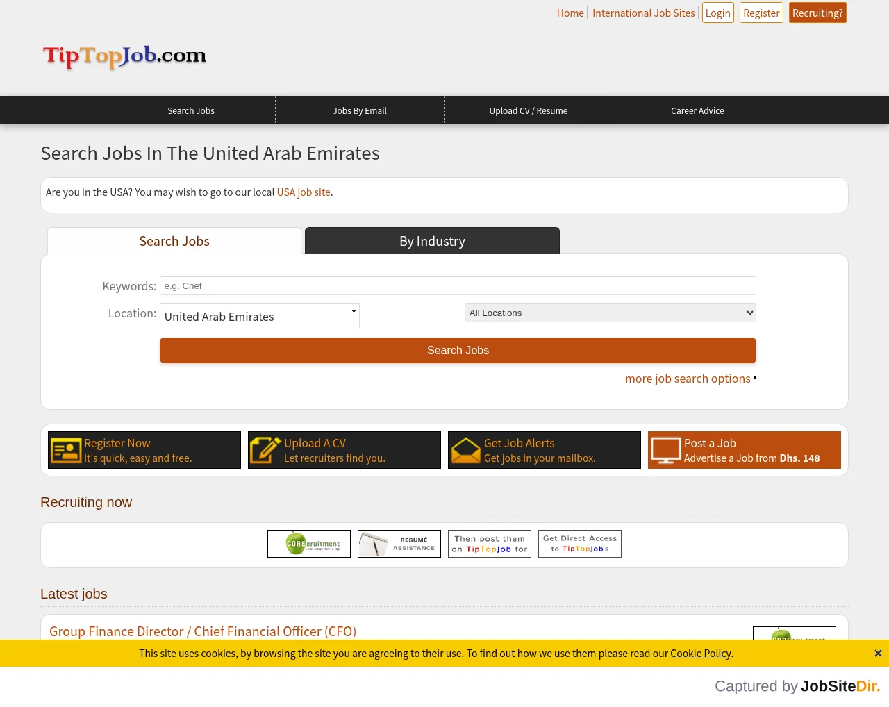 TipTopJob UAE screenshot TipTopJob UAE website screenshot