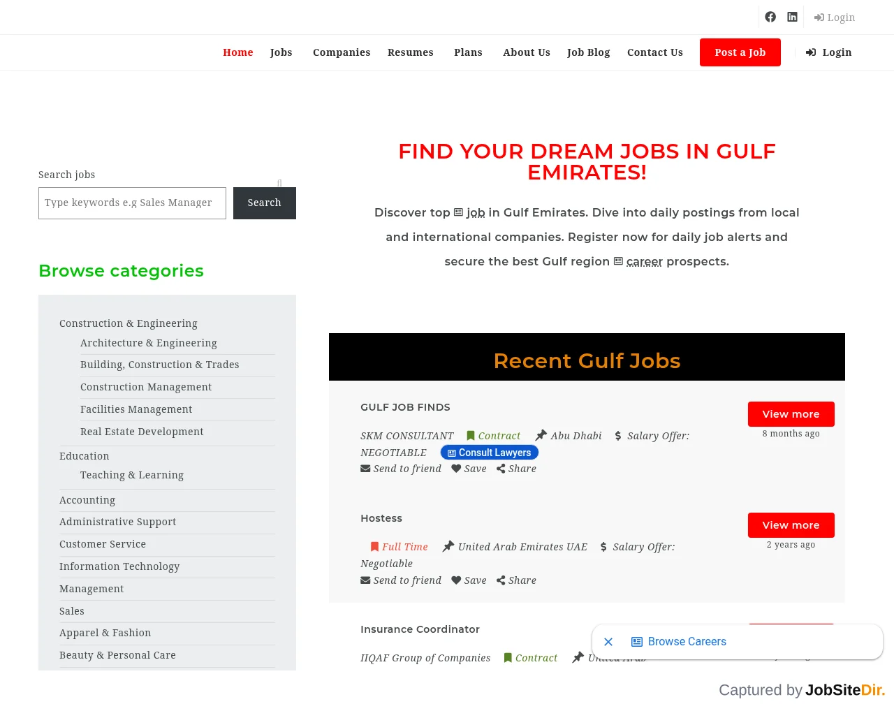 Jobs in Gulf screenshot Jobs in Gulf website screenshot