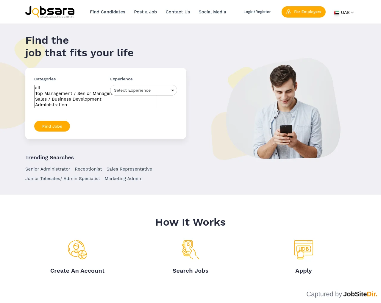 JobSara screenshot JobSara website screenshot