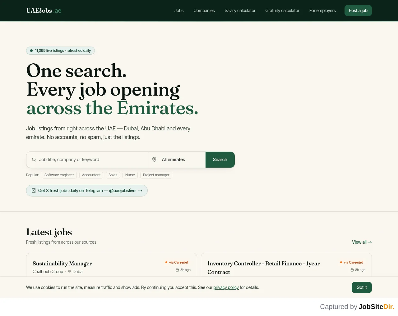 UAEJobs website screenshot