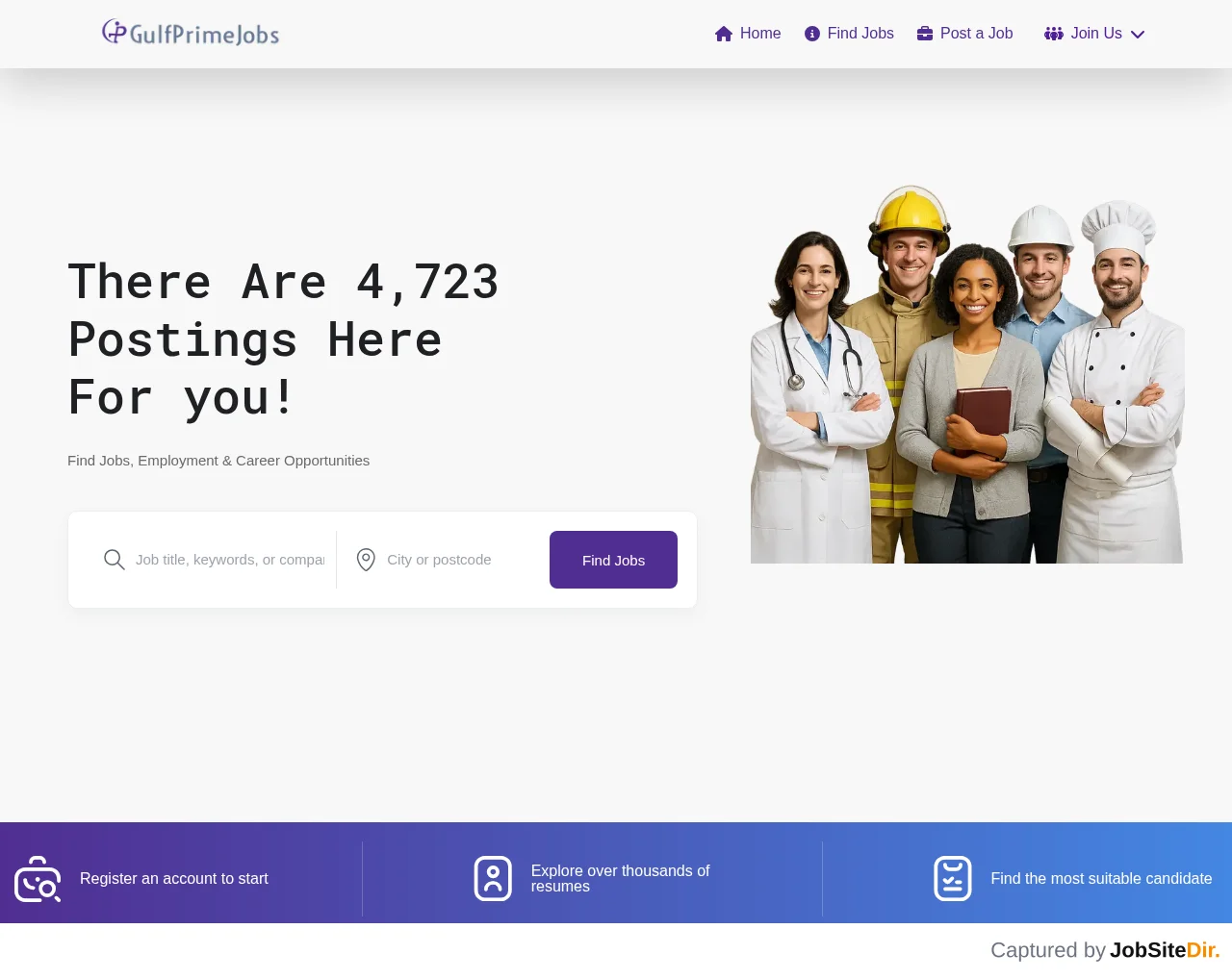 GulfPrimeJobs website screenshot