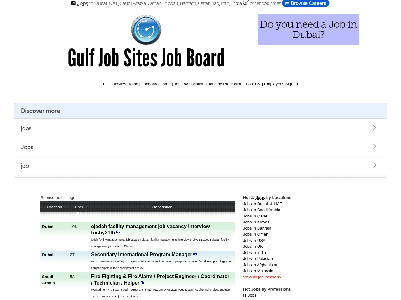 Gulf Job Sites screenshot Gulf Job Sites website screenshot