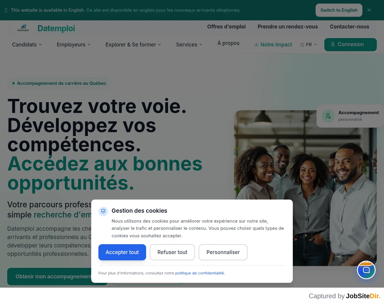 Datemploi screenshot Datemploi website screenshot