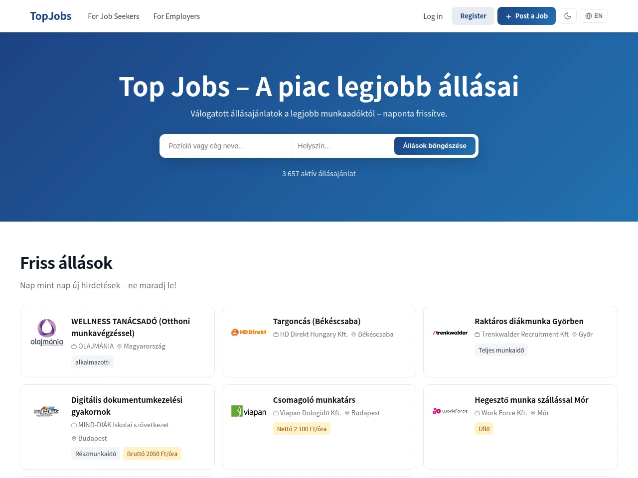 TopJobs screenshot TopJobs website screenshot