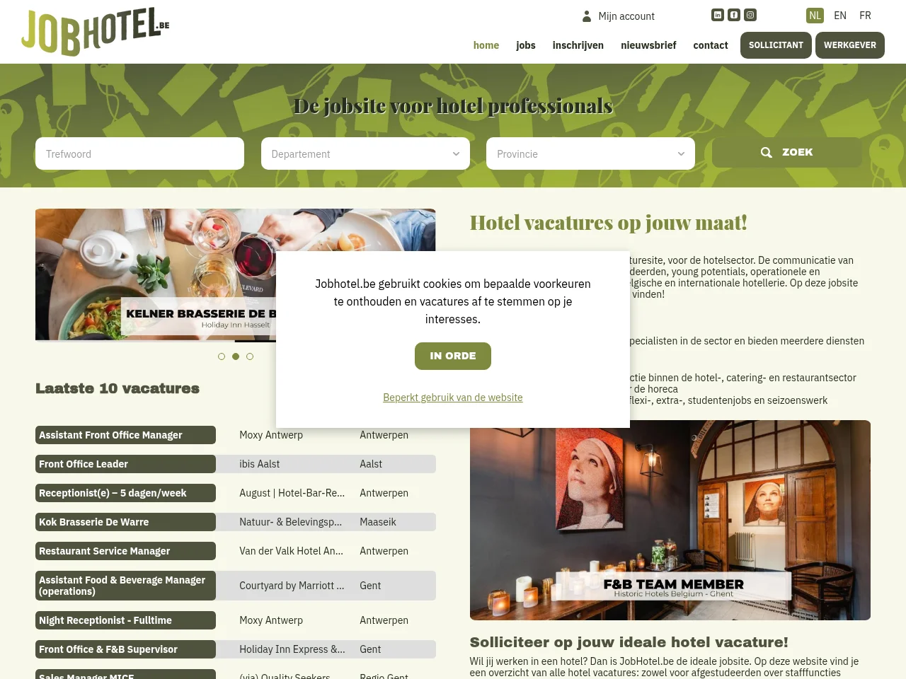 Jobhotel screenshot Jobhotel website screenshot