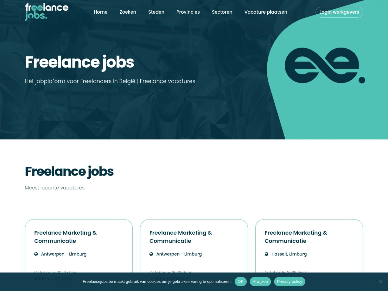Freelance Jobs website screenshot