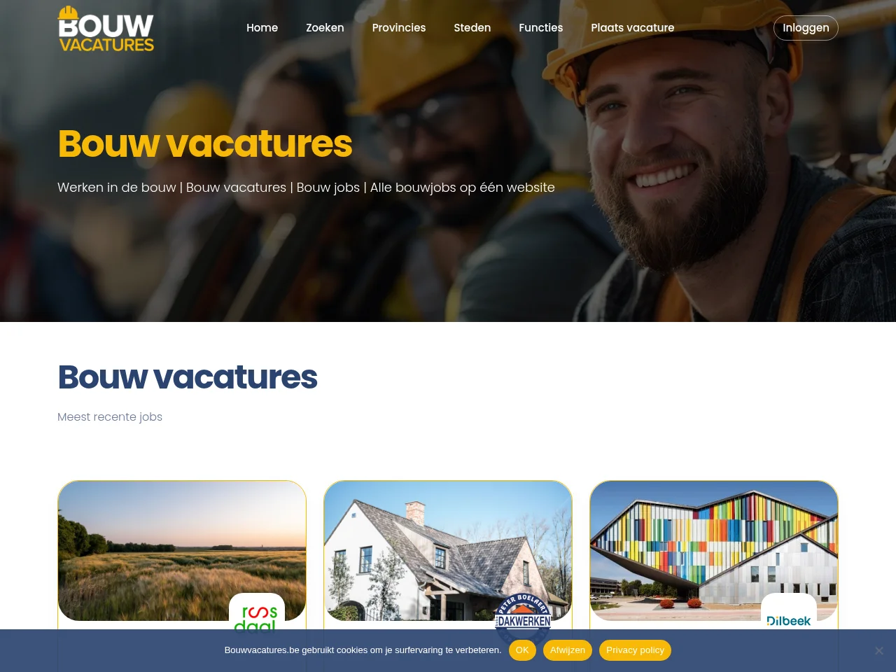Bouw Vacatures screenshot Bouw Vacatures website screenshot