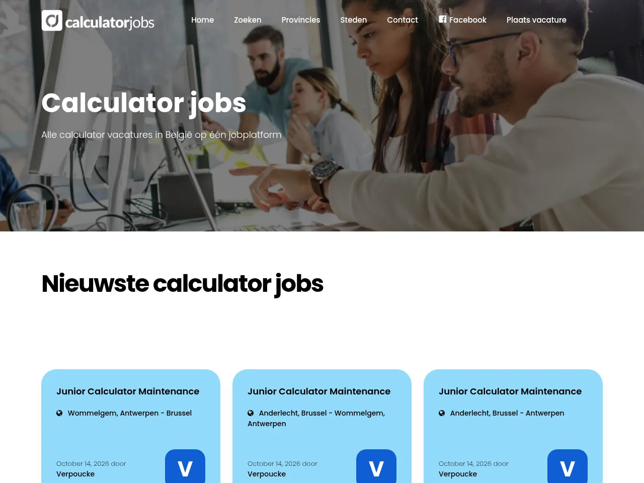 Calculator Jobs website screenshot