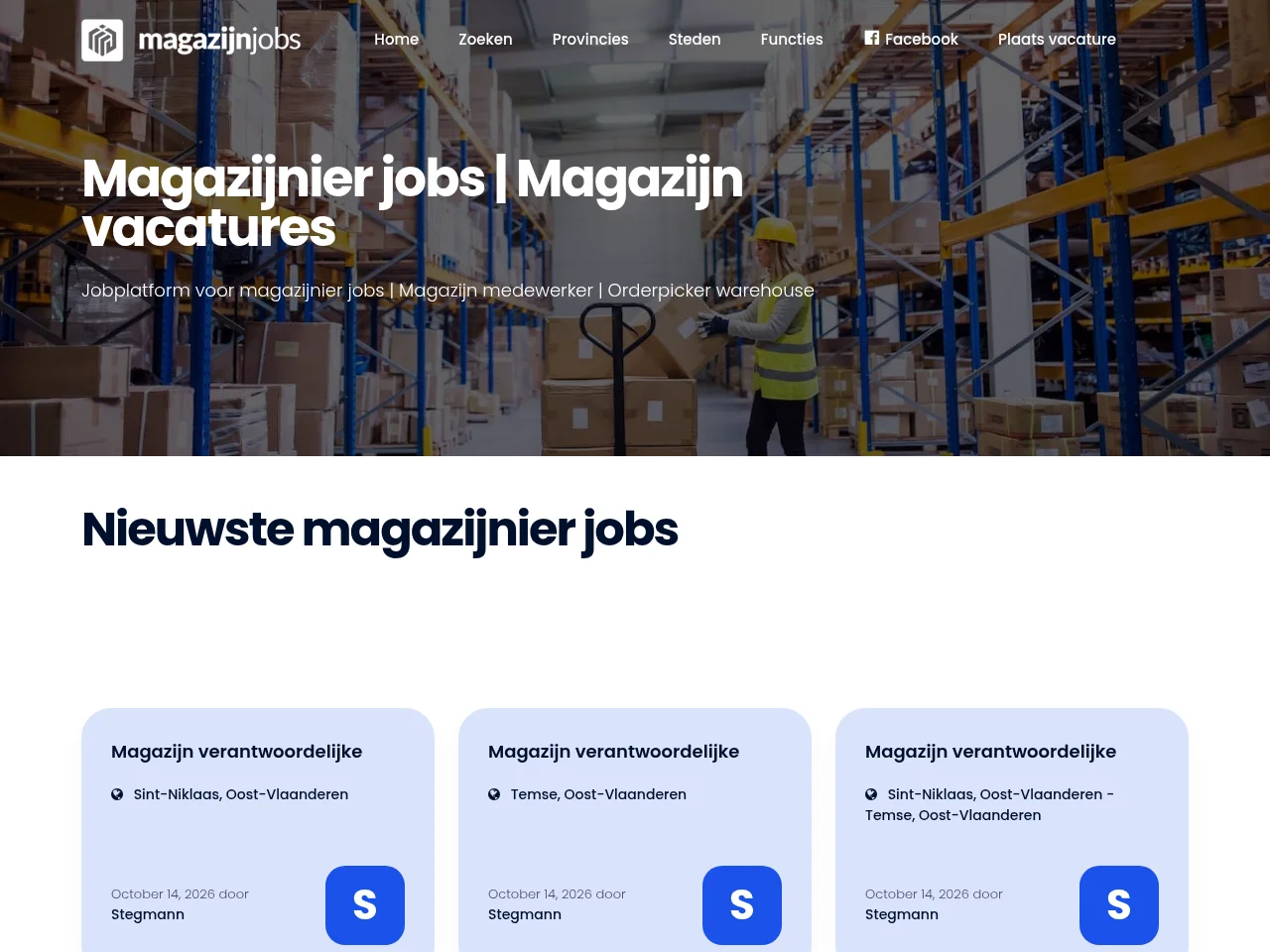 Magazijnjobs website screenshot