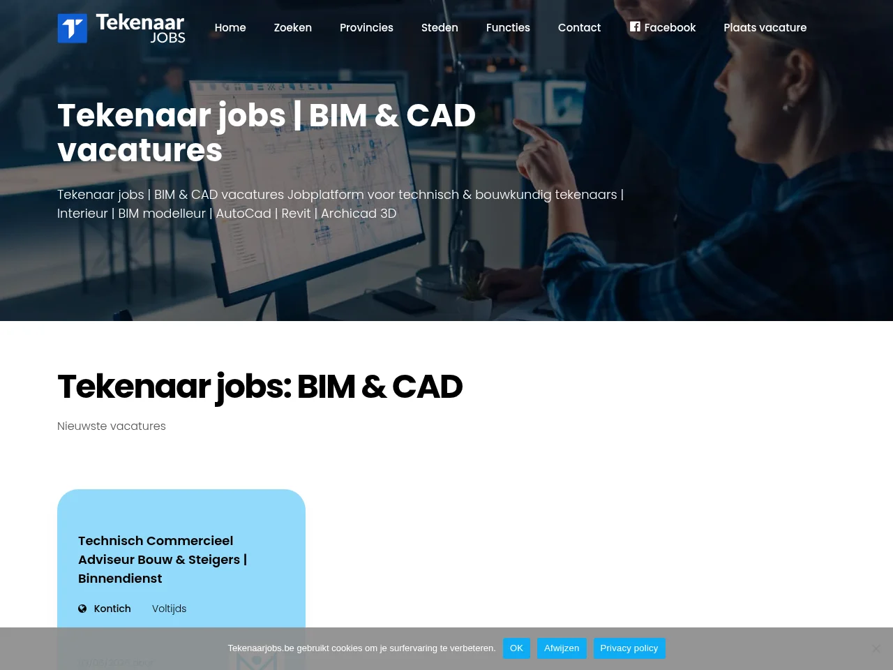 Tekenaarjobs website screenshot