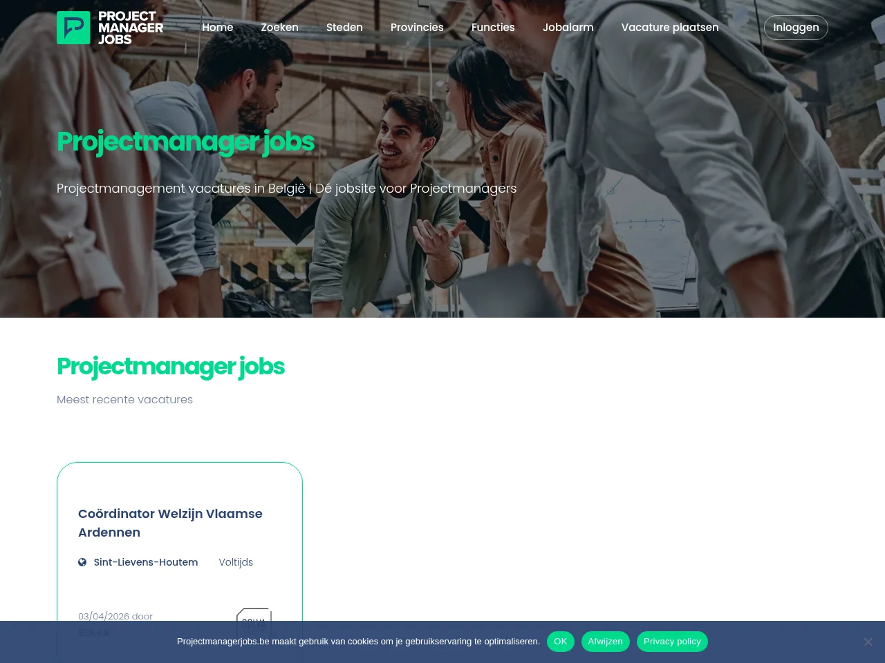Projectmanagerjobs website screenshot