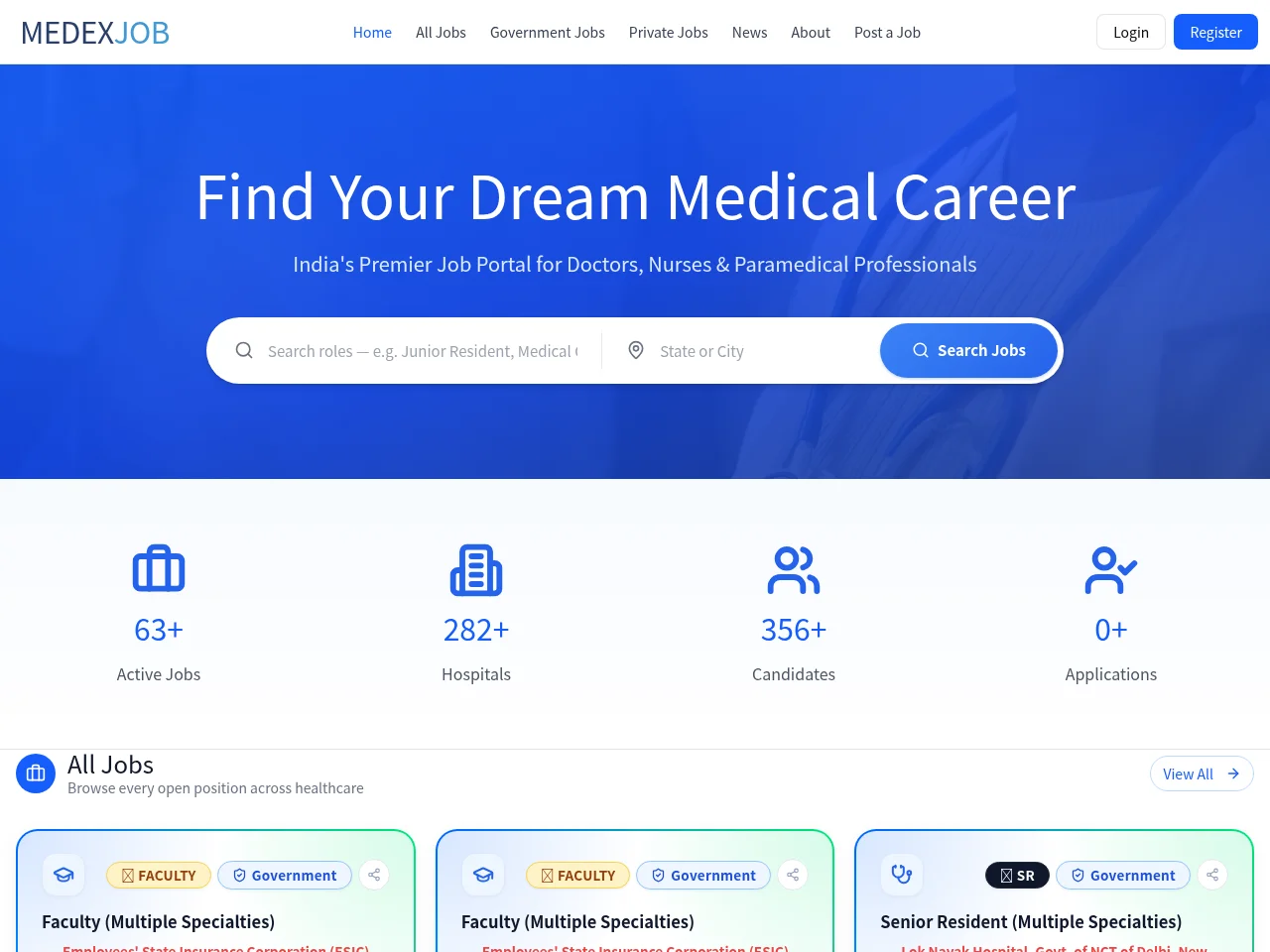 MedExJob screenshot MedExJob website screenshot